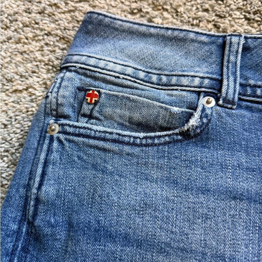 Hudson denim Cutoff Shorts - Blue Distressed Women's Shorts - Picture 4 of 7